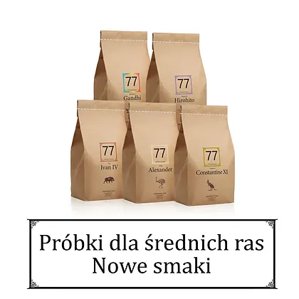 Próbki nowych karm dla psów średnich ras